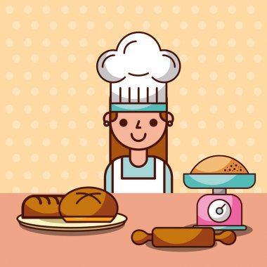 Ekmek pasta ve tatlı ürünler kavramı