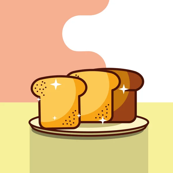 Konsep produk roti dan makanan penutup - Stok Vektor