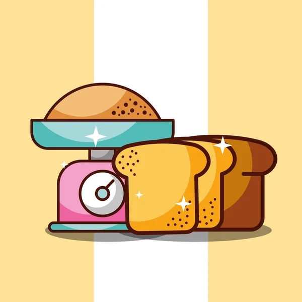 Panadería y postre concepto de productos — Vector de stock