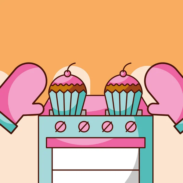 Panadería y postre concepto de productos — Vector de stock