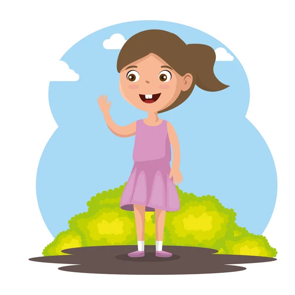Kleines Mädchen glücklichen Charakter — Stockvektor