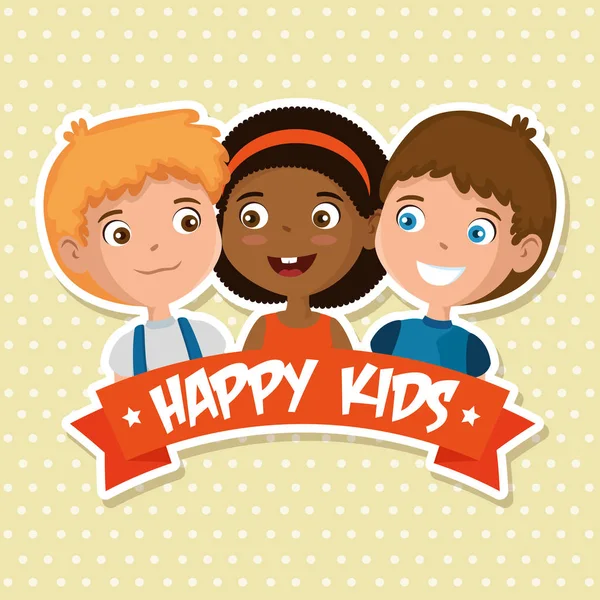 Group of happy kids characters — Stock Vector