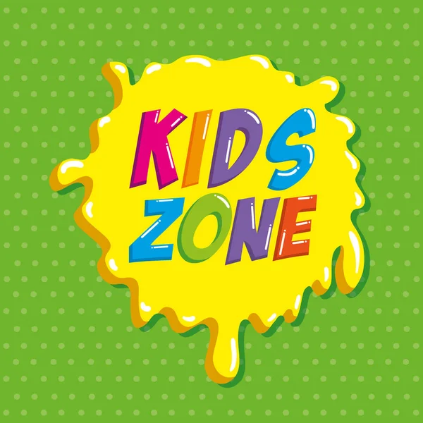 Kids zone label splash icon — Stock Vector