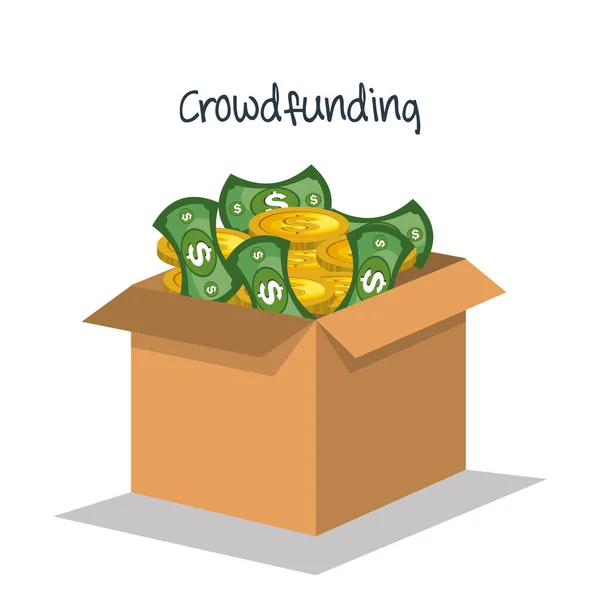 Icônes concept crowdfunding — Image vectorielle