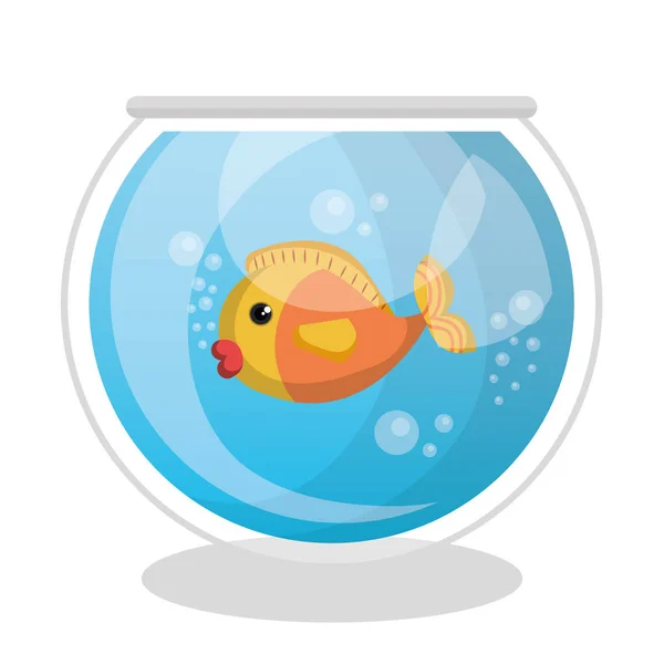 Söt fisk färger isolerad ikonen — Stock vektor