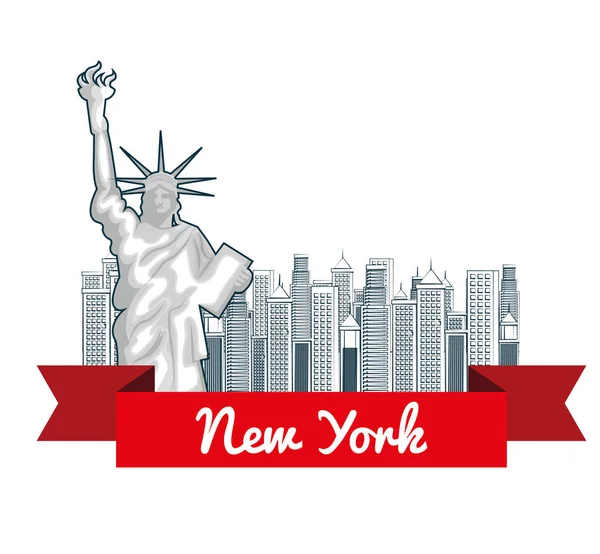 Paisaje urbano de Nueva York — Vector de stock