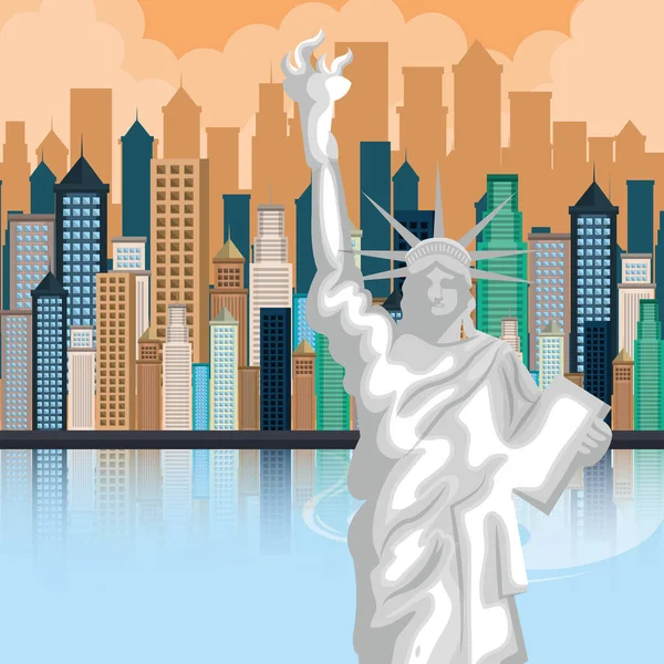 Paisaje urbano de Nueva York — Vector de stock