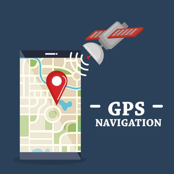 Smartphone avec application de navigation GPS — Image vectorielle