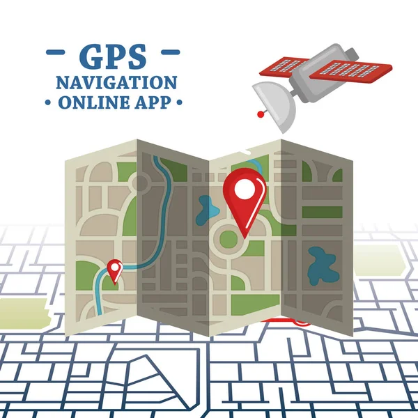 GPS navigationssæt ikoner – Stock-vektor