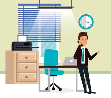 office sahnesinde zarif işadamı