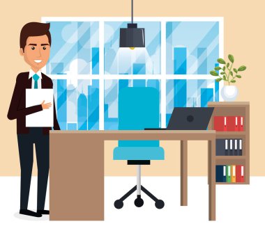 office sahnesinde zarif işadamı