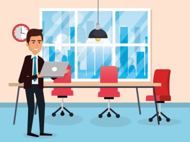 office sahnesinde zarif işadamı