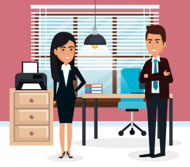 zarif iş adamları office sahnesinde