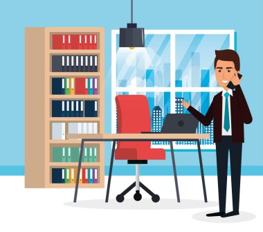office sahnesinde zarif işadamı