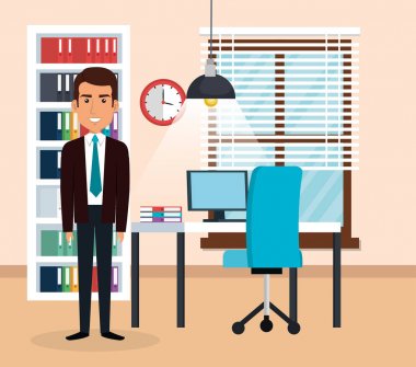 office sahnesinde zarif işadamı