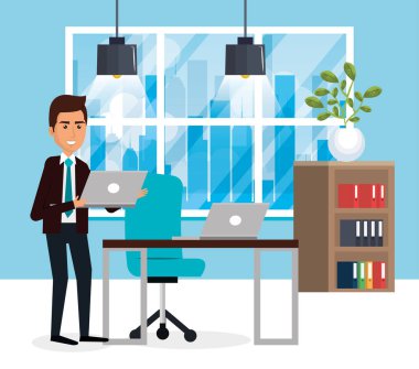 office sahnesinde zarif işadamı