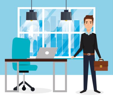 office sahnesinde zarif işadamı