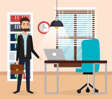 office sahnesinde zarif işadamı