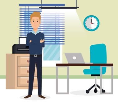 office sahnesinde zarif işadamı