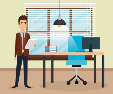 office sahnesinde zarif işadamı