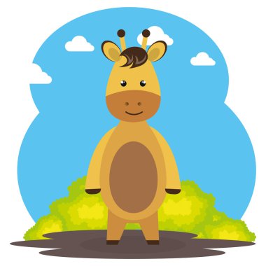 alan peyzaj karakter sevimli zürafa