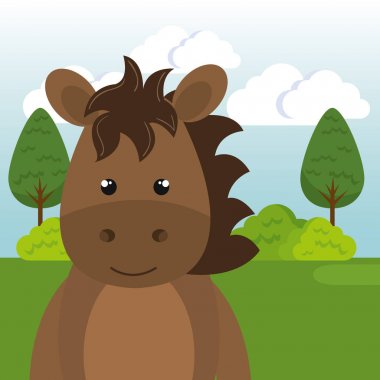 alan peyzaj karakter sevimli at