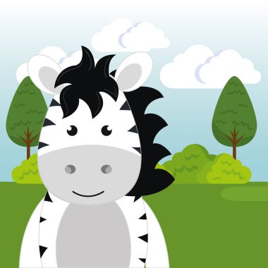 alan peyzaj karakter sevimli zebra