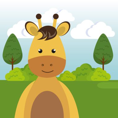 alan peyzaj karakter sevimli zürafa