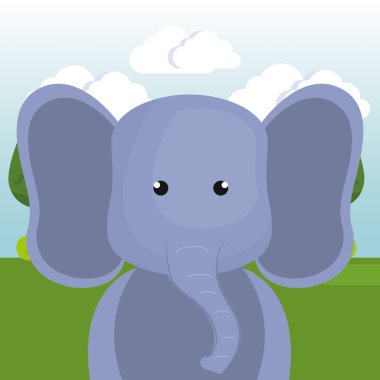 alan peyzaj karakter sevimli fil