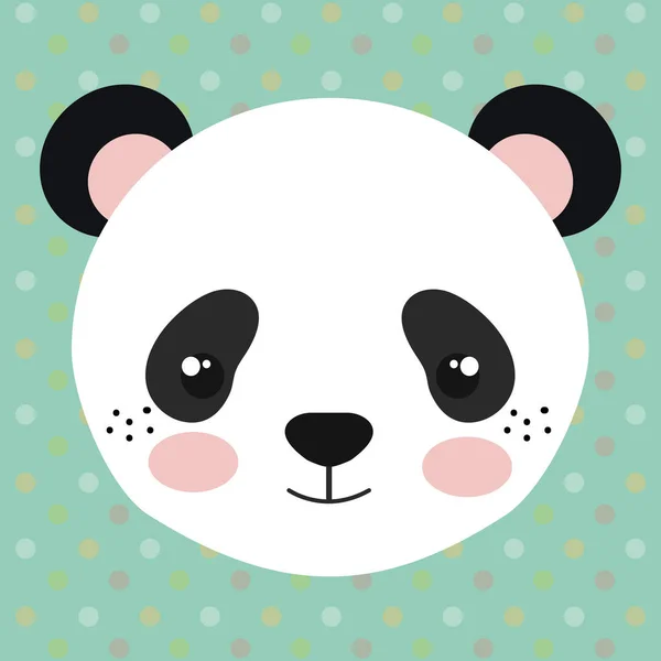 Милый панда медведь голову нежный характер — стоковый вектор