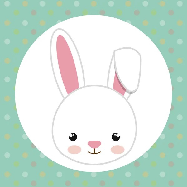 Cute rabbit head tender character — Stock Vector