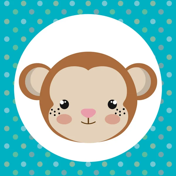 可爱的猴头温柔的性格 — 图库矢量图片