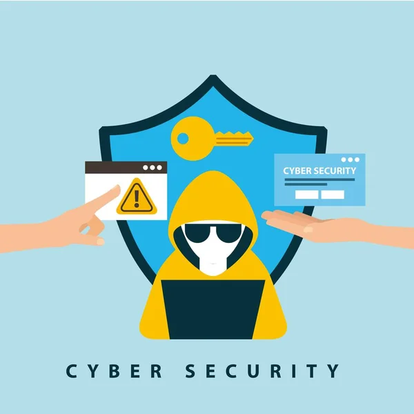 Кібер технології безпеки — стоковий вектор