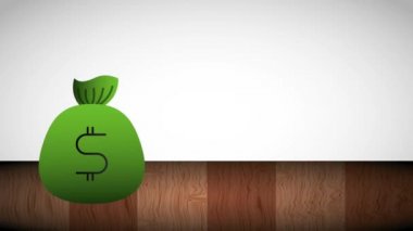 sikke para yığılmış çanta para birimi dolu