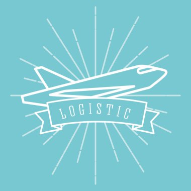 Lojistik uçak taşıma teslim kargo amblemi stili