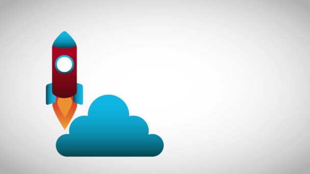 Cloud computing starta raketen lanserar — Stockvideo