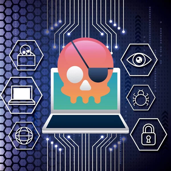Технология кибербезопасности — стоковый вектор