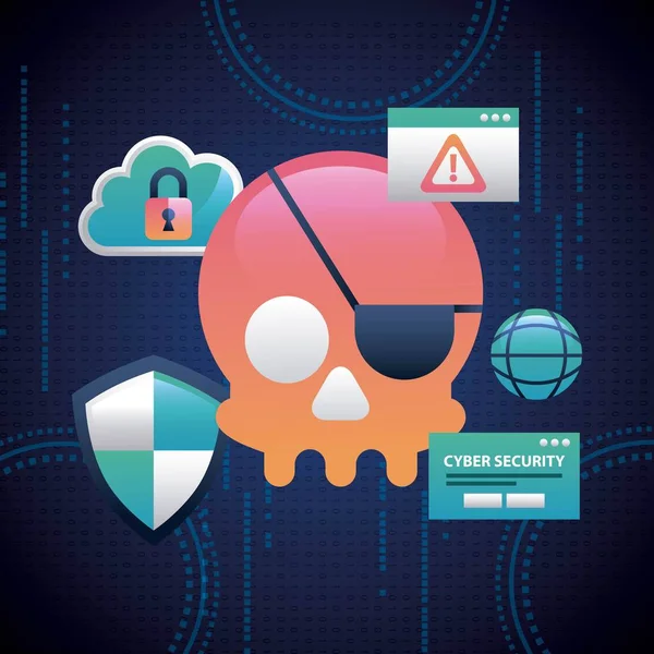 Cyber sicurezza digitale — Vettoriale Stock