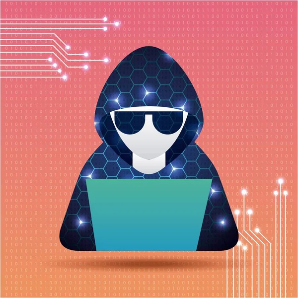 Ciberseguridad digital — Vector de stock