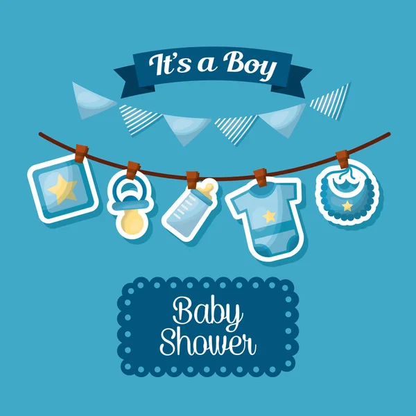 Fête de douche de bébé — Image vectorielle