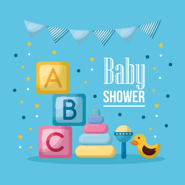 Fête de douche de bébé — Image vectorielle