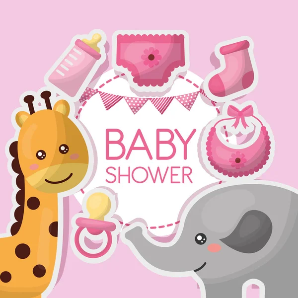 Carte de douche bébé — Image vectorielle