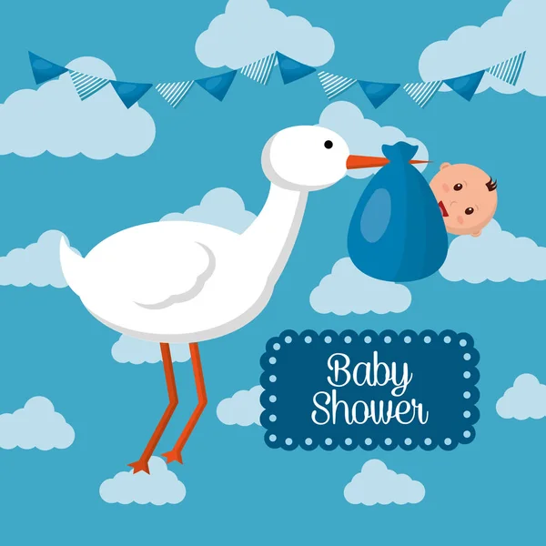 Baby douche kaart — Stockvector