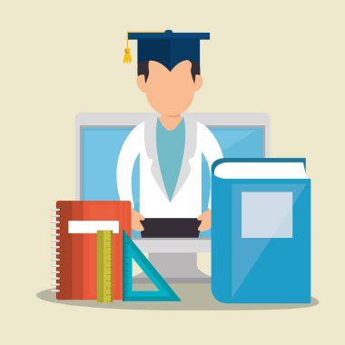 kolay öğrenme simgeleri ile masaüstü bilgisayar