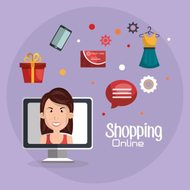 Online alışveriş Icons set