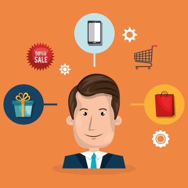 Online alışveriş Icons set