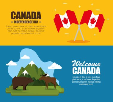 Kanada kültürü Icons set