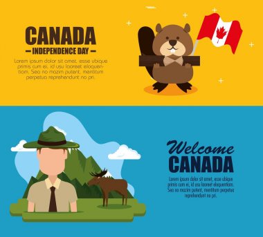 canadian culture set icons clipart