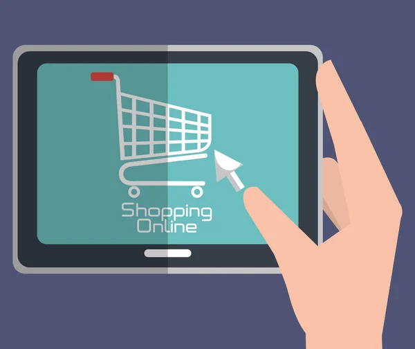 Tablet ile online alışveriş — Stok Vektör