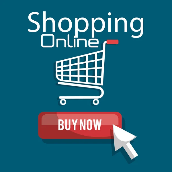 Carrinho de compras ícone online — Vetor de Stock